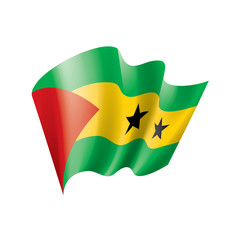 Sao Tome and Principe flag, vector illustration on a white background