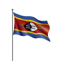 Swaziland flag, vector illustration on a white background