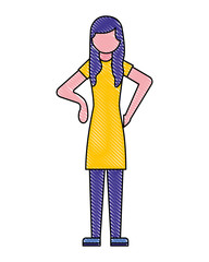 woman character cartoon figure female vector illustration