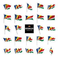 Seychelles flag, vector illustration on a white background