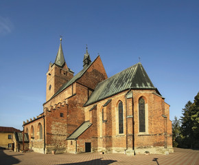 Fototapeta na wymiar Church of St. John Baptist in Pilzno. Poland