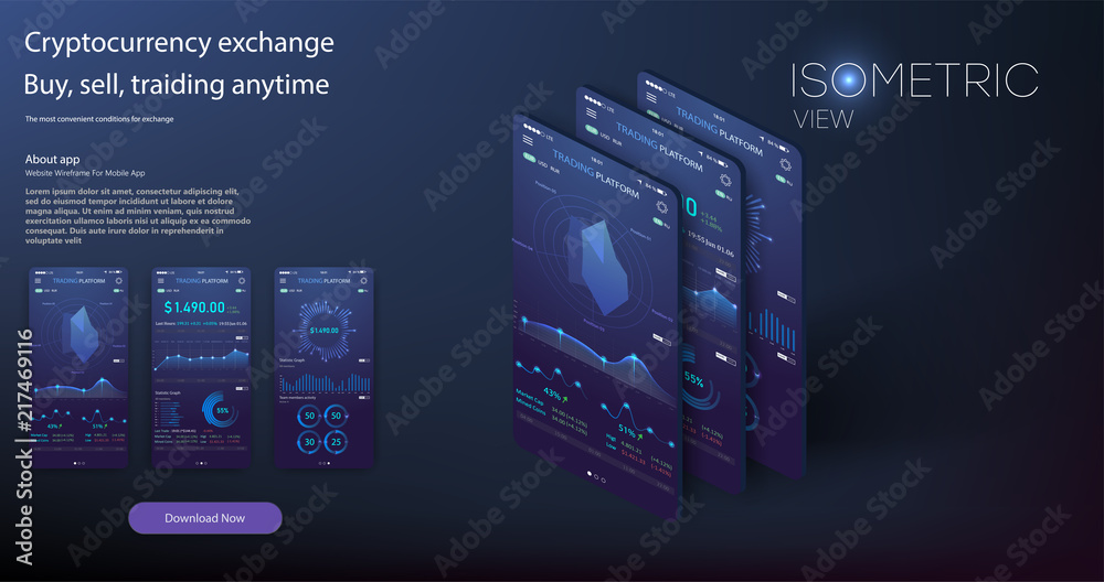 Leinwandbilder mobile app infographic template with modern design weekly and annual statistics graphs. pie charts, 