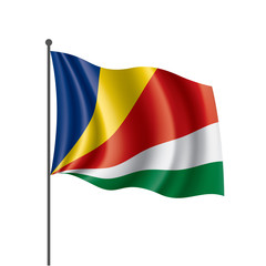 Obraz premium Seychelles flag, vector illustration on a white background
