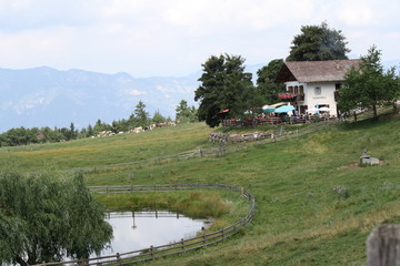 Italy, Alpes. village in the mountains with chalet