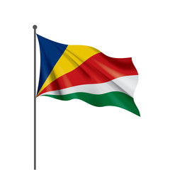 Seychelles flag, vector illustration on a white background