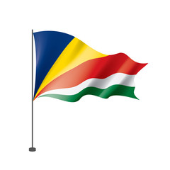 Seychelles flag, vector illustration on a white background