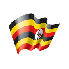 Uganda flag, vector illustration on a white background