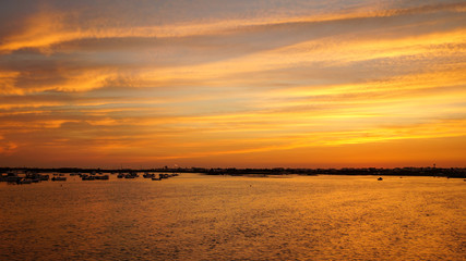 Obraz premium Sunset in Ria Formosa, Faro , Algarve, Portugal