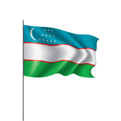 Uzbekistan flag, vector illustration on a white background