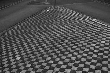 Verkehrsinsel Asphalt Warnung Muster