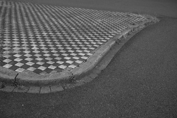 Verkehrsinsel Asphalt Warnung Muster