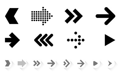 Flat design vector arrow icons