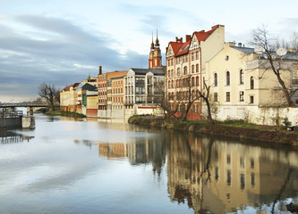 Mlynowka channel in Opole. Poland