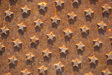 Old metal rust texture with stars