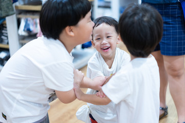 The hand coordination of childrens to show their unity.