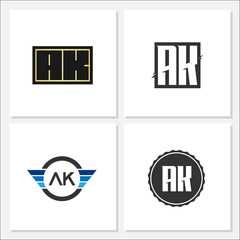 Obraz premium Initial Letter AK Logo Template Design
