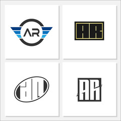 Initial Letter AR Logo Template Design