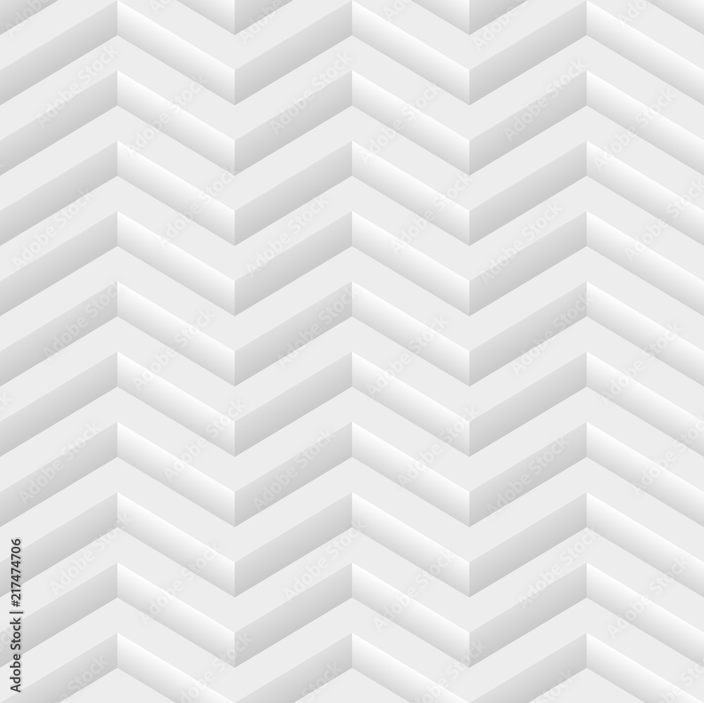 Poster white seamless geometric pattern. vector volumetric background