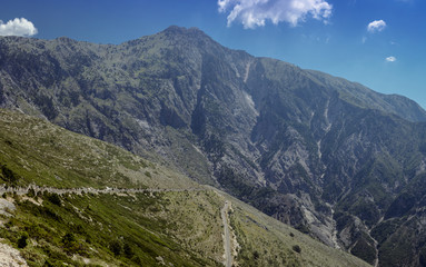 A dangerous mountain road in the Alban Mountains. The road of death.