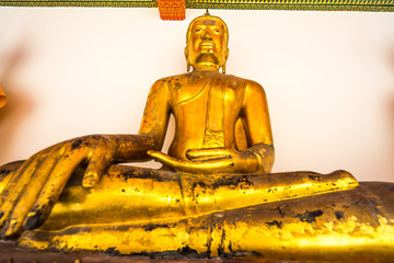 Golden Buddha statue, religious place, Thailand
