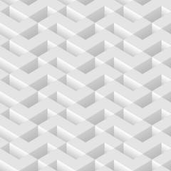 White seamless geometric pattern. Vector volumetric background.