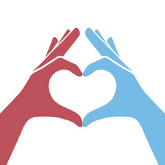 Hands formating heart symbol