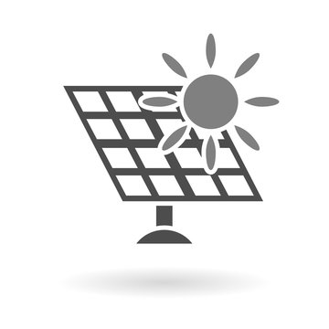 Solar panel with sun icon concept