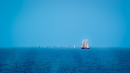 Tall ship in sea