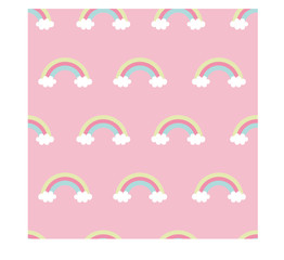 Rainbow with Clouds Background