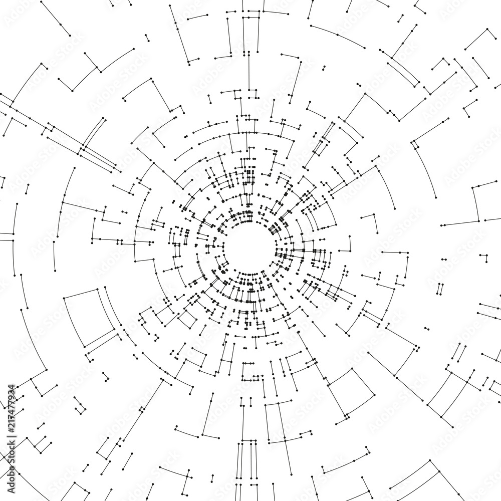 Poster connecting lines and dots on white background. abstract network connection design concept. technolog