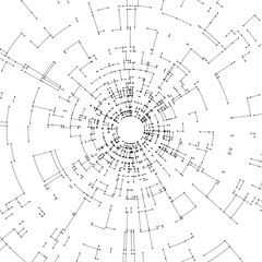 Obraz premium Connecting lines and dots on white background. Abstract network connection design concept. Technology design vector background, digital geometric abstraction with lines and points.