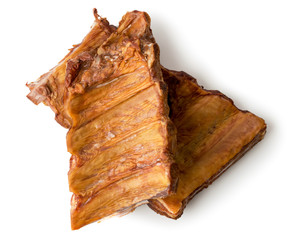 Two pieces of pork ribs on a white background. isolated