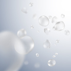 Spa and healthcare design blue color background. Abstract soft color medical consept background with blurred molecules or particles.