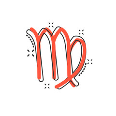 Vector cartoon virgo zodiac icon in comic style. Astrology sign illustration pictogram. Virgo horoscope business splash effect concept.
