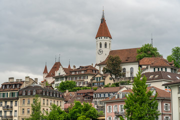 Obraz premium Switzerland, Thun city rooftops