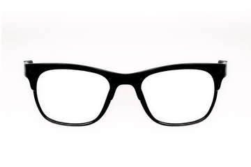 Fototapeta premium Black glasses isolated on white background for applying on a portrait