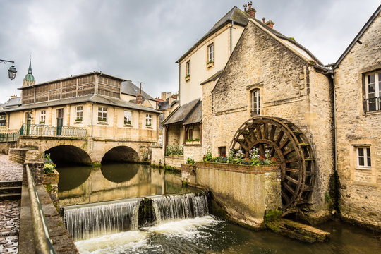 Old French Watermill in Bayeux, France