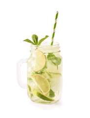Delicious mojito with lime and mint
