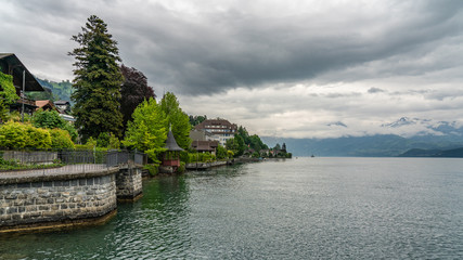 Fototapeta premium Switzerland, Thun city rooftops