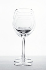  isolated white wineglasses