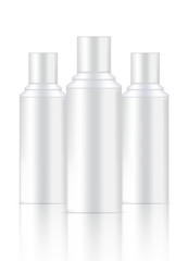 Mock up Realistic White Cosmetic Bottles Set Background Illustration