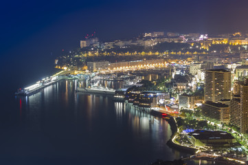 Obraz premium Monte Carlo city at night. Monaco