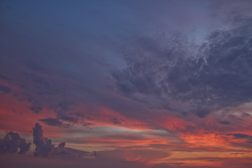 sunset, sky, clouds