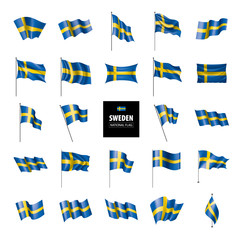 Sweden flag, vector illustration on a white background