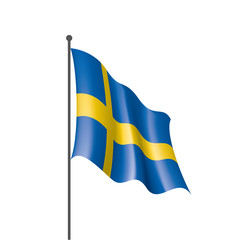 Sweden flag, vector illustration on a white background