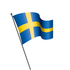 Sweden flag, vector illustration on a white background