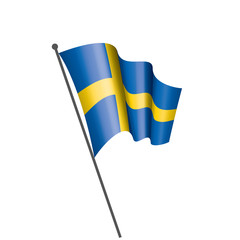 Sweden flag, vector illustration on a white background