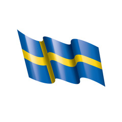 Sweden flag, vector illustration on a white background