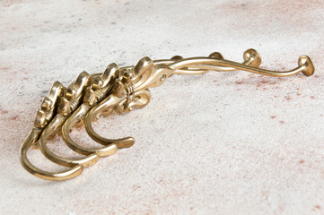 Vintage brass hooks hangers
