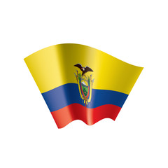 Obraz premium Ecuador flag, vector illustration on a white background